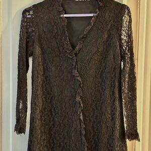 70’s Vintage Black Lace Cocktail Dress